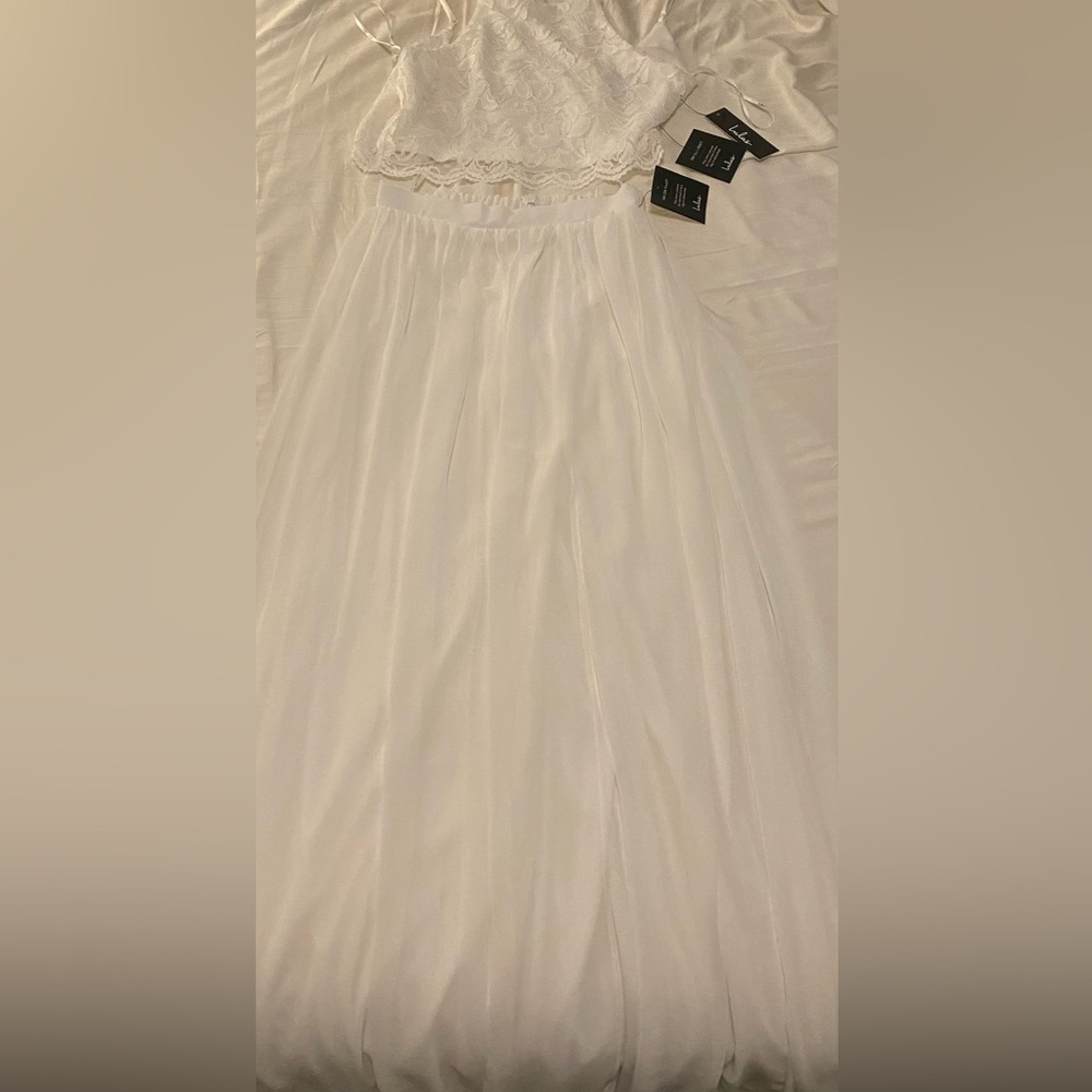 Lulu's White Lace Skirt and top